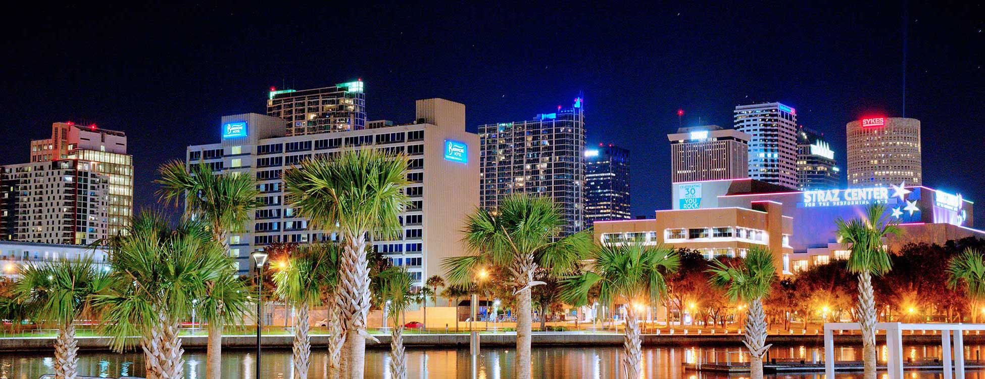 barrymore hotel in downtown tampa night shot